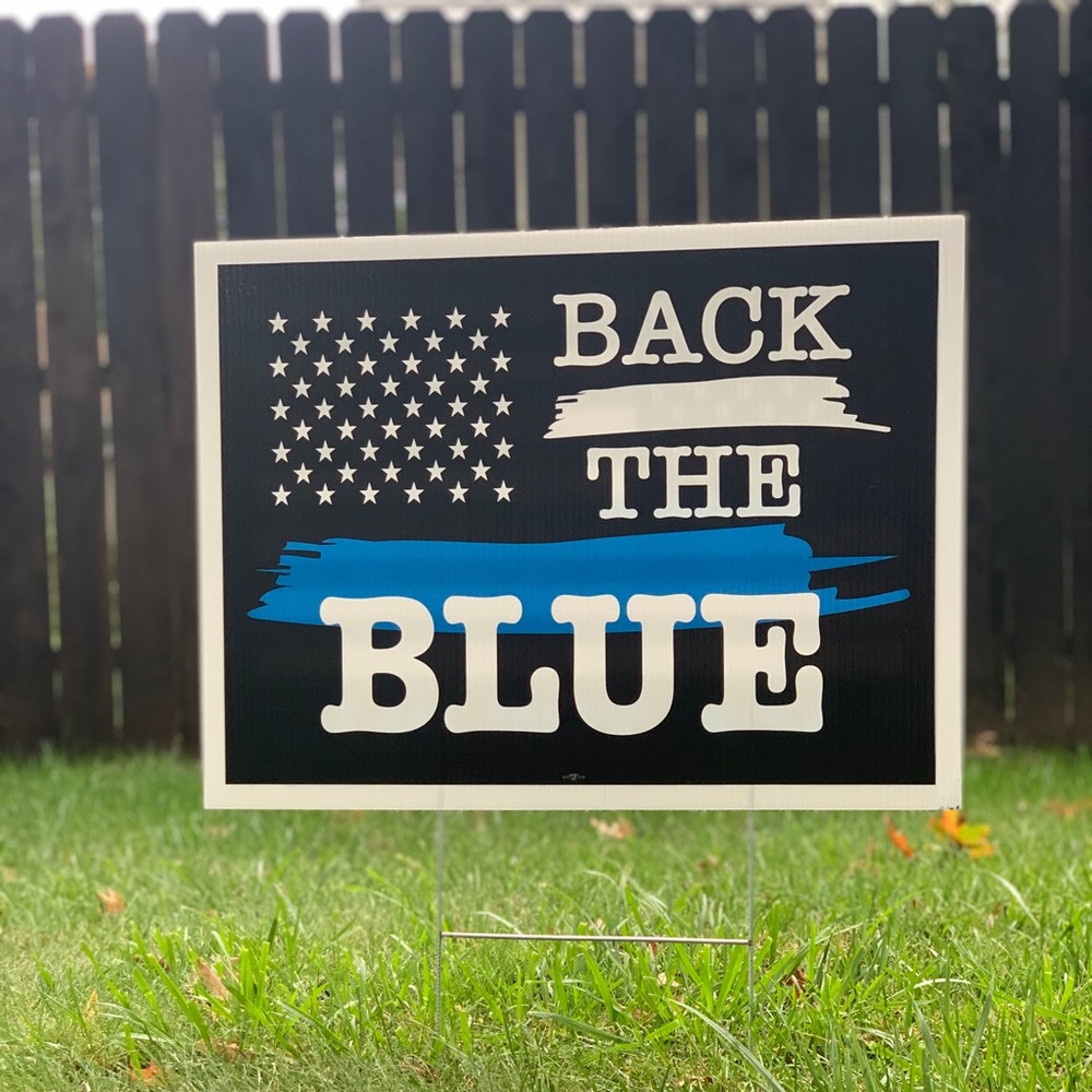 Support Our Police / Thin Blue Line Yard Sign